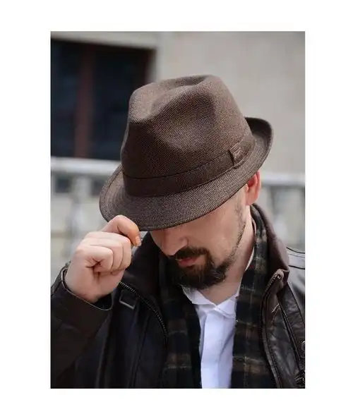 珺画爵士帽英伦风帽子男夏天防晒法式复古小檐男士礼帽男英伦爵士帽男