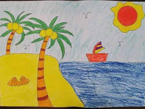 旬邑县第二幼儿园教师主题画——《那片海》