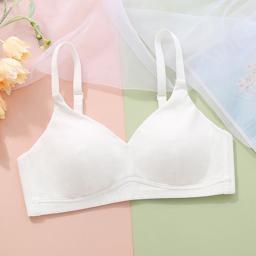 月桂兔纯棉小胸内衣16-25岁少女文胸高中大学生舒适运动无钢圈裹胸
