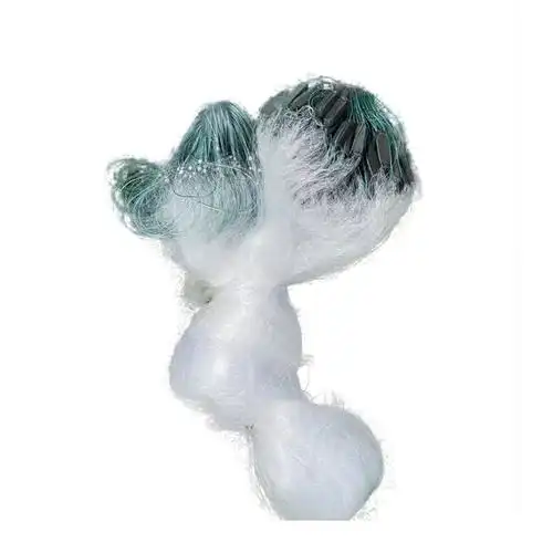 小渔网粘网三层白条网捕鱼网浮网沉网50米100米长渔网餐条网1指网