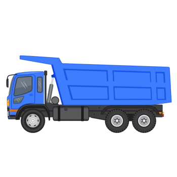 卡通逼真手绘蓝色运货车