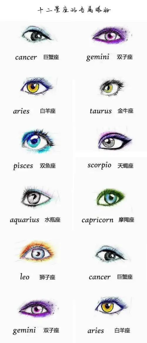 12星座的眼睛简笔画的眼睛