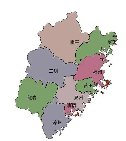 福建省行政区划图
