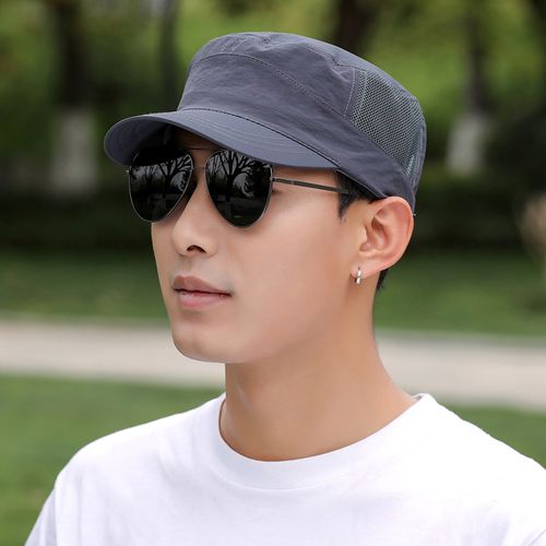 帽子男夏季遮阳帽户外平顶防晒帽速干军帽休闲薄款太阳帽春鸭舌帽