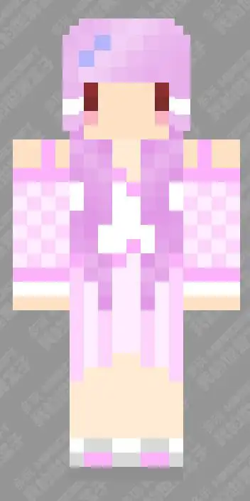 我的世界五歌皮肤下载粉萌妹子皮肤展开图片