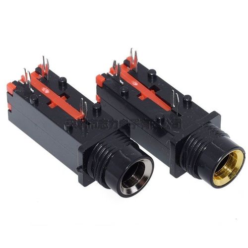 3脚音频音响插座6.35mm 单/双声道 母座 6.5mm话筒插座  镀金银口