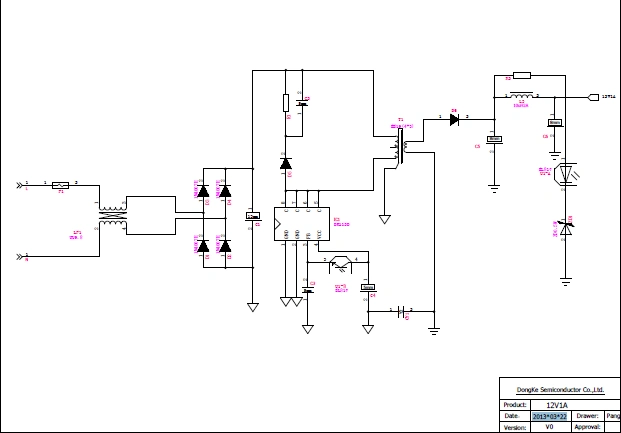 12v1a电源适配器的电路原理图资料免费下载