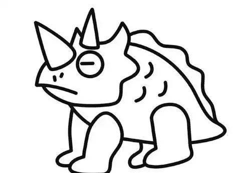 三角龙简笔画儿童画三角龙简笔画卡通图片