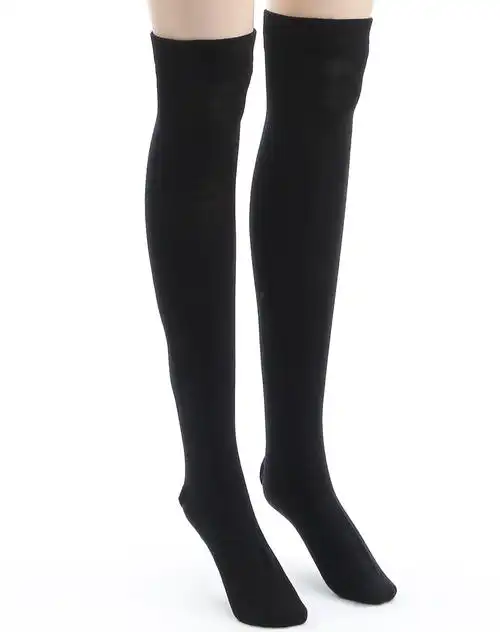 黑色过膝袜短裙美女