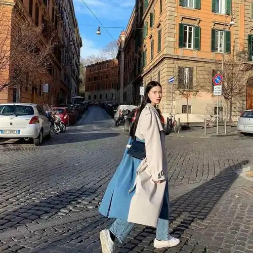 风衣 牛仔裤,风衣 阔腿裤,2021秋季最时髦穿法来了!