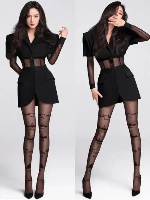 杨幂带火了丝袜穿搭上身过冬天下身过夏天既性感又高级