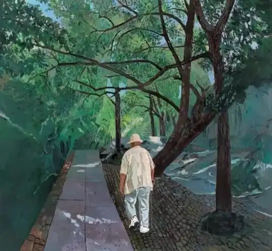 小路与背影 布面油画175cm×190cm