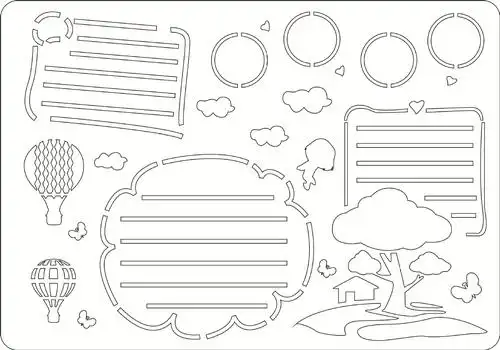 a4绘画模板厂家直销小学生手抄报模板diy镂空手绘涂鸦模板尺