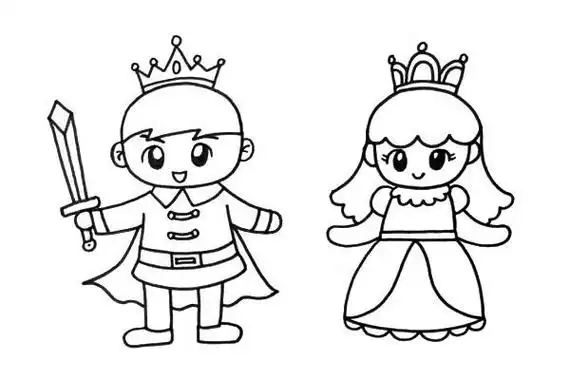 彩色的王子和公主图解教程简笔画怎么画步骤教程公主和王子简笔画怎么