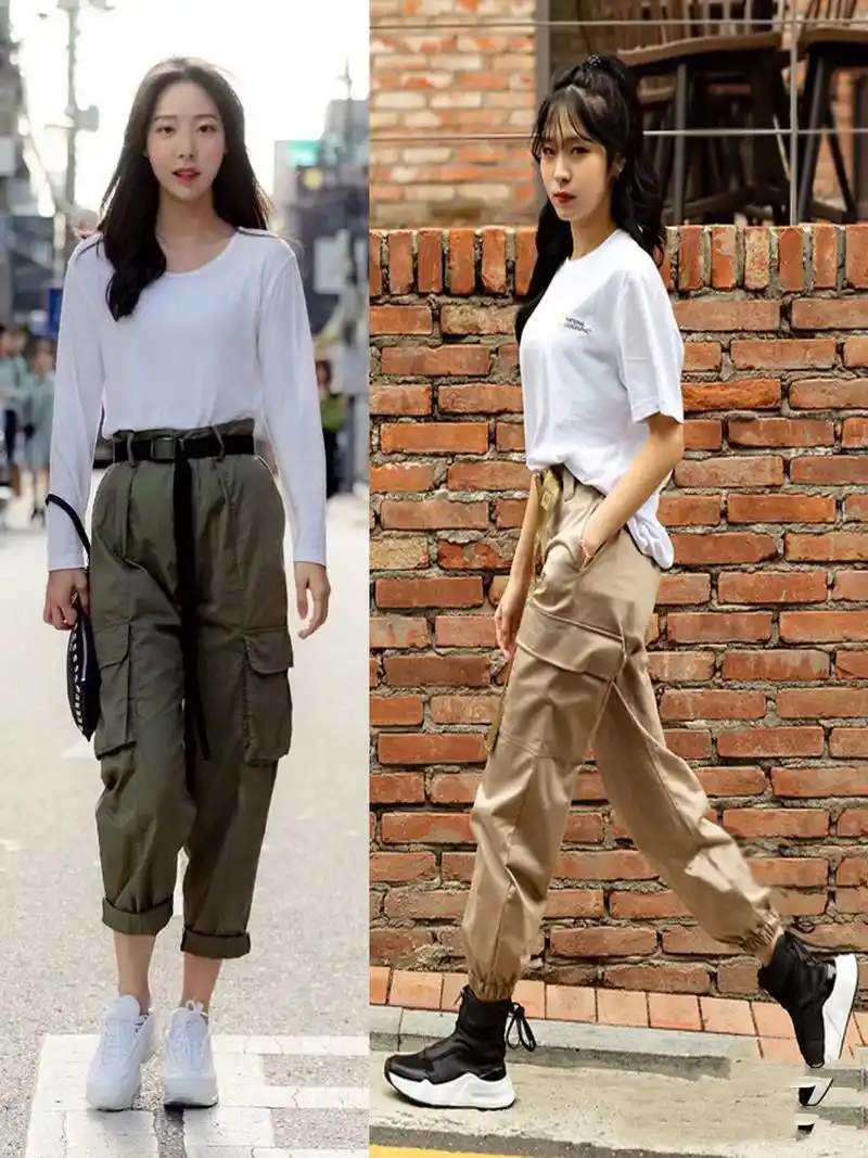 工装裤怎么搭配上衣,几组率性又潇洒的搭配look,让你轻松美出圈