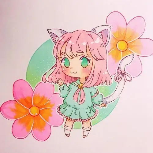 一组小女生q版手绘漫画,如花似朵让人怜爱