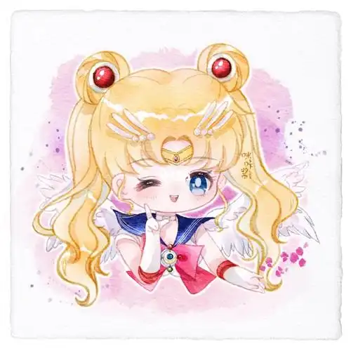 美少女战士q版水彩头像月野兔水冰月