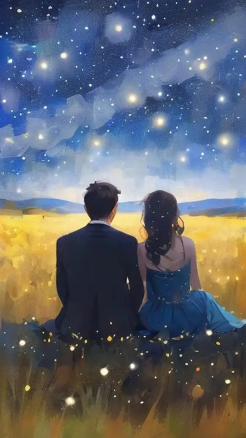 恋爱背景,星空下的浪漫约会🌌