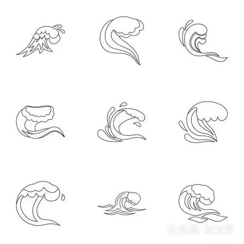 海啸的图标集大纲样式