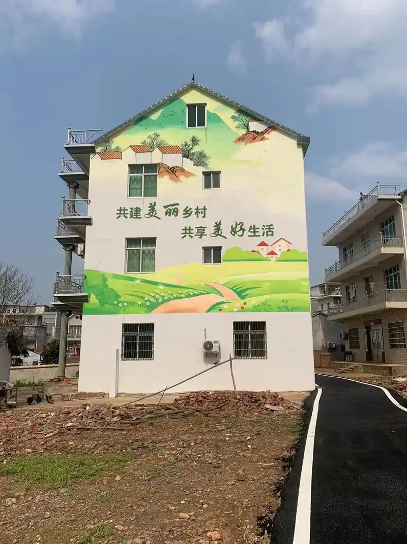 暂告段落#手绘画 #墙体绘画 #美丽农村 # - 抖音