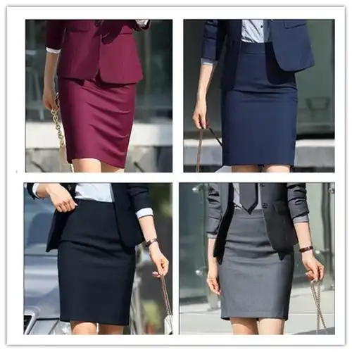 定制西装裙仿毛弹力女士办公室工作服西裙半身短裙职业工装西服裙