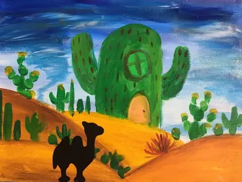 少儿书画作品-沙漠/儿童书画作品沙漠欣赏_中国少儿美术教育网