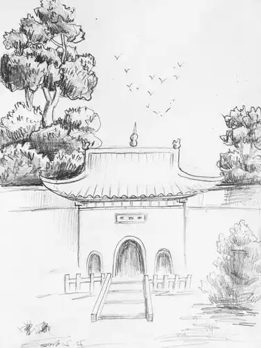 2016年5月圆梦画室二部学生风景素描作品