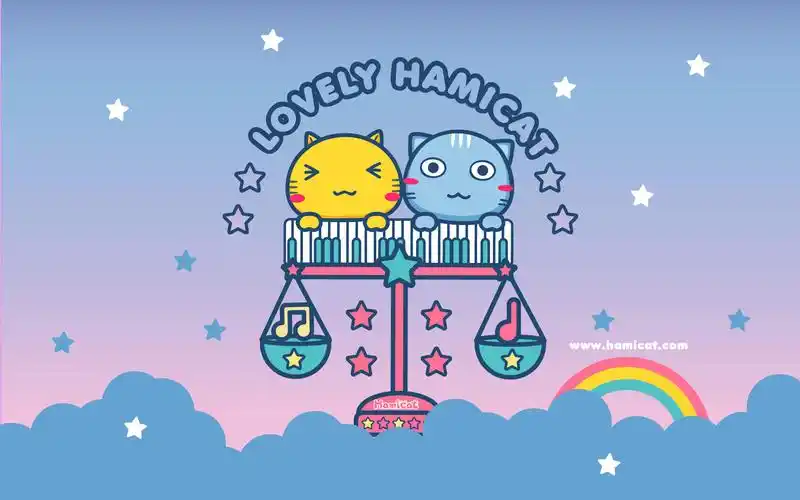 哈咪猫可爱卡通星座电脑桌面壁纸