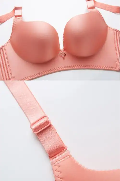 纤滢光面纯色无痕一片式无钢圈聚拢调整文胸