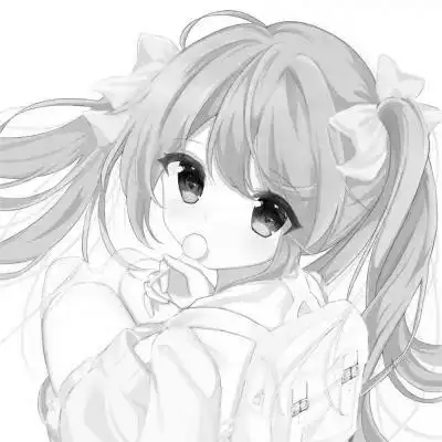 超可爱卡通女头黑白图片_女生动漫头像_头像屋