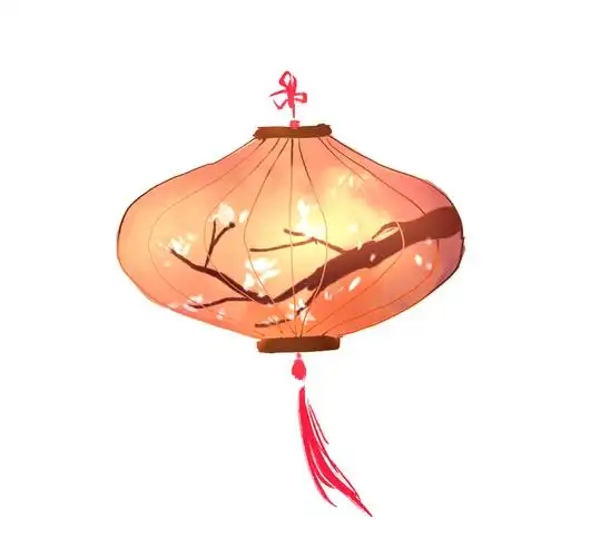 教程3分钟教你画天官赐福中的古风灯笼画法