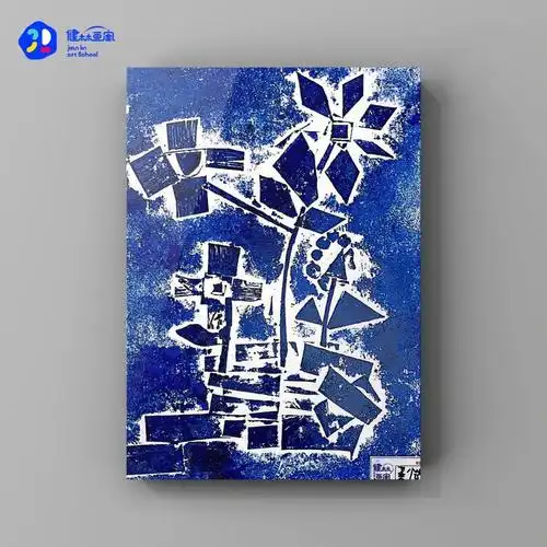 儿童绘画版画瓶花与剪贴瓶花