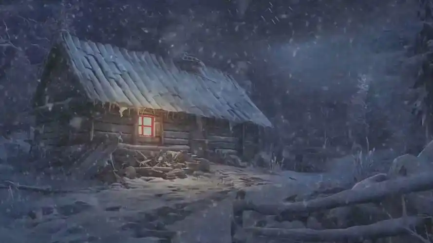 暴风雪肆虐的夜晚,在温暖的小木屋里,伴随嘶吼的风雪,放松入睡