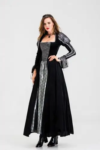 万圣节服装成人女士欧洲复古宫廷长裙女王服 中世纪皇后cosplay服