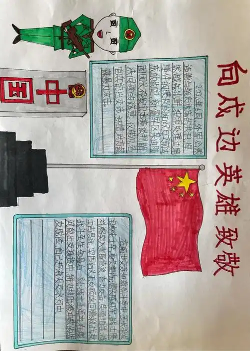 向戍边英雄致敬.手抄报