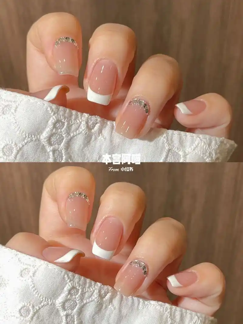 自学美甲教程 | 简约法式美甲 简单的款式真的超级无敌耐看～ 用到的