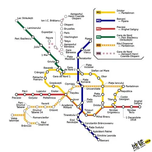 罗马尼亚布加勒斯特地铁线路图运营时间票价站点查询下载