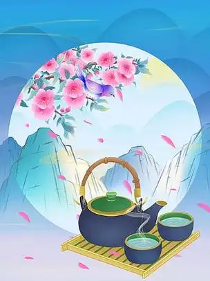 中国风传统文化国潮插画之茶道品茶