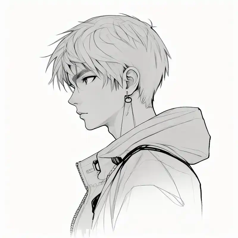 冷酷帅气侧脸男生头像90