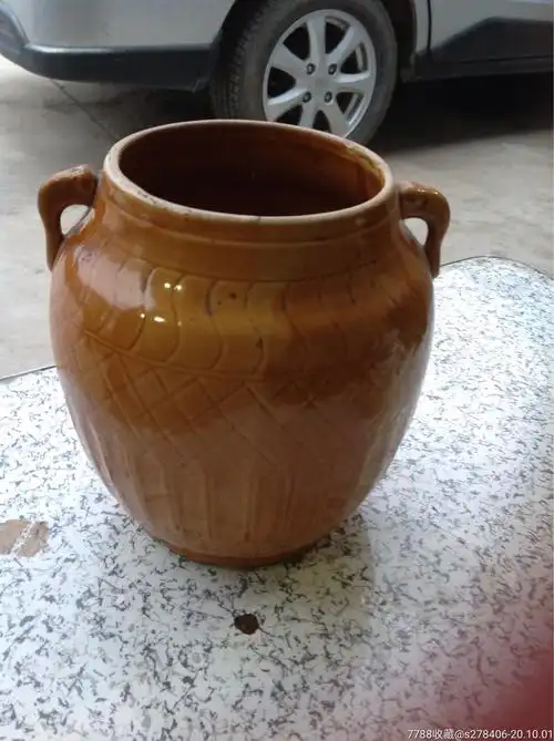 民国酱釉双系罐