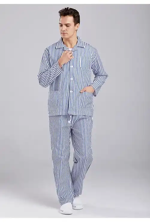 刷手服纯棉院病号服睡衣夏季短袖男女衬衫易穿脱冬院病人服长袖套装