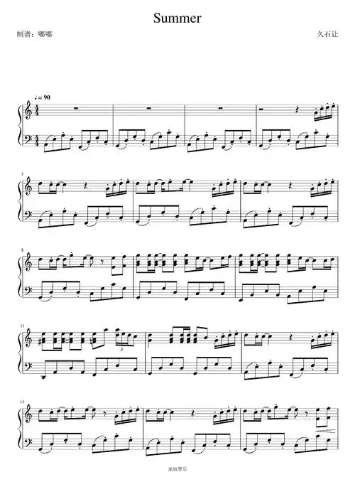 来了,依旧是大家都爱的c调曲谱#summer#菊次郎的夏天鋼琴#钢琴自学#c