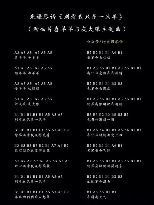 喜羊羊与灰太狼动画片主题曲琴谱图片太长了所以截成了两张想要完整