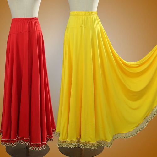 广场舞服装新款交谊舞大摆裙中长款中老年半身裙大妈裙子演出服女