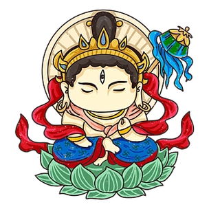 佛祖法杖文殊菩萨如来q版佛像法身手绘图案