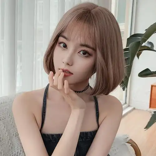 日韩新款假发女波波头空气刘海假发逼真自然修颜短发发套蓬松内卷