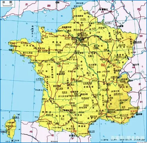 法国地图高清中文版