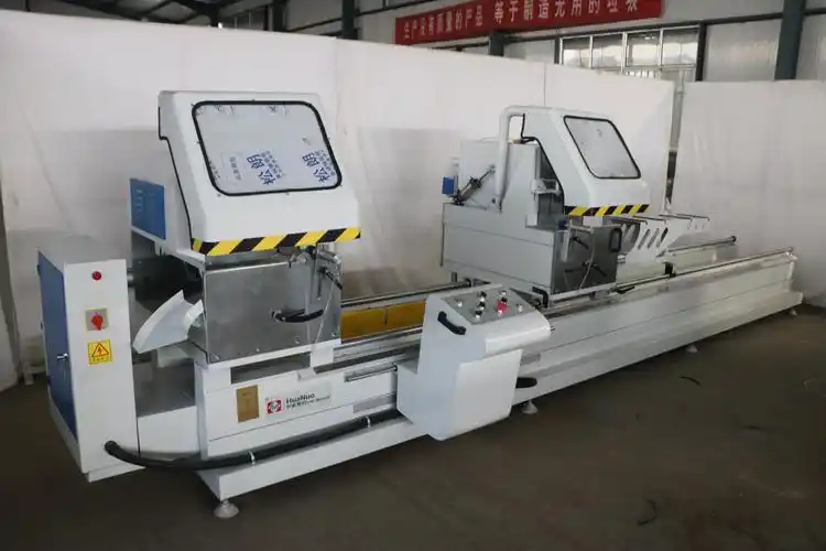 建筑材料铺机  门窗制造机    产品描述     数控双头铝窗切割锯恍档