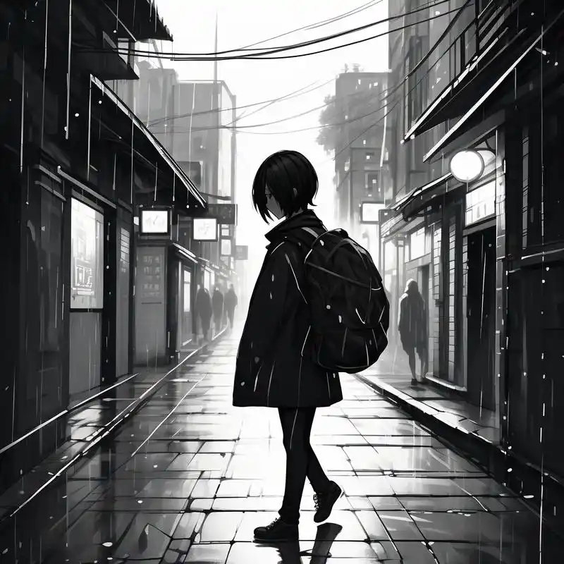 孤独背影🖤,黑白头像系列 探索黑白世界中的孤独之美,每一个背影都