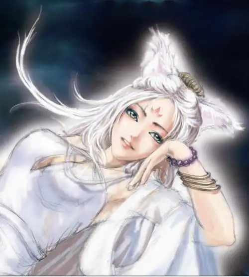 求一张白狐的古风插画